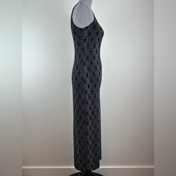 Vintage 90’s Stretch Print Maxi Dress in Black and White Size Small - Picture 4 of 9